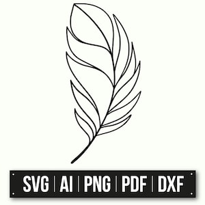 Design de Folha Minimalista | Arte de Linha Botânica | Ilustração de Folha Vetorial | Arquivo de Corte SVG | Arte Inspirada na Natureza | Decoração de Casa SVG