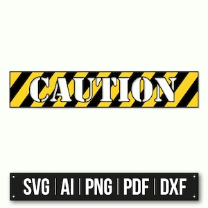 Caution Sign | Warning Sign | Black And Yellow Stripes | Instant Download | Industrial Decor | Safety Sign | DIY Projects | Wall Art
