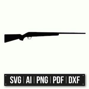 Rifle Silhouette Vektorgrafik | Sofortdownload | Pistole Clipart | CNC Schnittdatei | Schablonen Design | Jagd Dekor | DIY Bastelvorlage