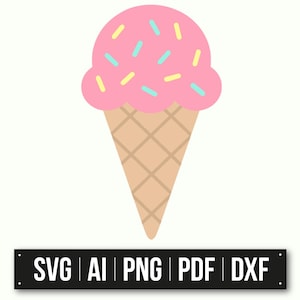 Cute Ice Cream Cone Illustration | Instant Download | Ice Cream Clipart | Kids Dessert Design | Summer Party Decor | Kawaii Style Art