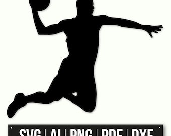 バスケットボール ダンク SVG | 即時ダウンロード | スラムダンク クリップアート | スポーツ シルエット SVG | バスケットボール カット ファイル | Cricut ファイル | チーム デザイン