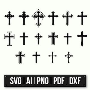 Cross Clipart | Vector Crosses | Religious Symbols | Christian Art | Craft Supplies | DIY Projects | Instant Download