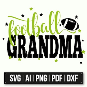 Grand-mère de football | Sports grand-mère SVG | Téléchargement instantané | Grand-mère de football PNG | Cadeau pour fan de football | Équipe Grandma Cheer | La vie du footballeur