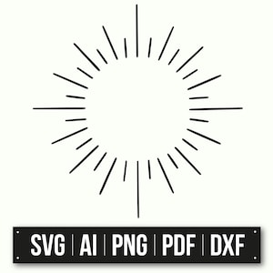 Minimalist Sunburst Design | Instant Download | Sunburst SVG | Light Rays Vector | Geometric Art | DIY Projects | Home Decor