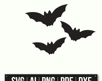 Bat Silhouette Set | Halloween Decor | SVG Cut File | DIY Craft | Spooky Design | Cricut Project | Laser Cut Template | Gothic Art