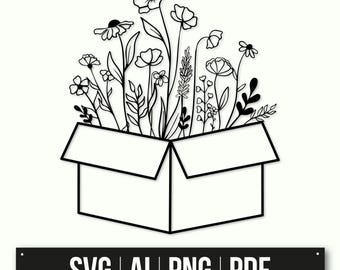 Minimalist Flower Illustration | Black And White Art | Floral Line Art | Instant Download | Botanical Clipart | Home Decor | Flower SVG