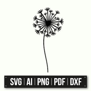 Dandelion Silhouette | Minimalist Art | Printable Art | Instant Download | Dandelion Clipart | Home Decor | DIY Projects | Crafting Files