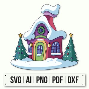 Christmas Whoville Snowy Candy House | Grinch SVG | Instant Download | Welcome to Whoville | Funny Holiday Decor | Digital Christmas Vecor