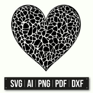 モザイク ハート デザイン | 即時ダウンロード | ハート SVG | モザイク アート | バレンタイン デー SVG | 装飾デザイン | クラフト プロジェクト | ラブ アート