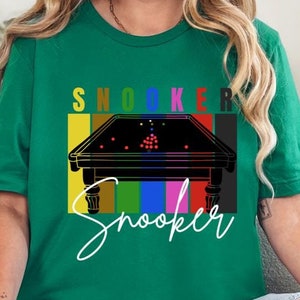 Snooker Tshirt. Snooker colors. Snooker Table. Snooker Player.