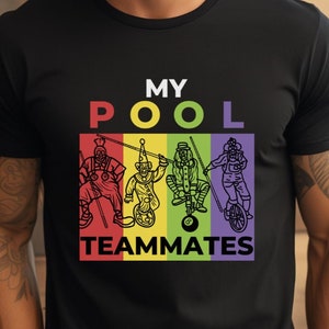 Pool Teammates Clown Billiards T-Shirt: Unisex Cotton Tee