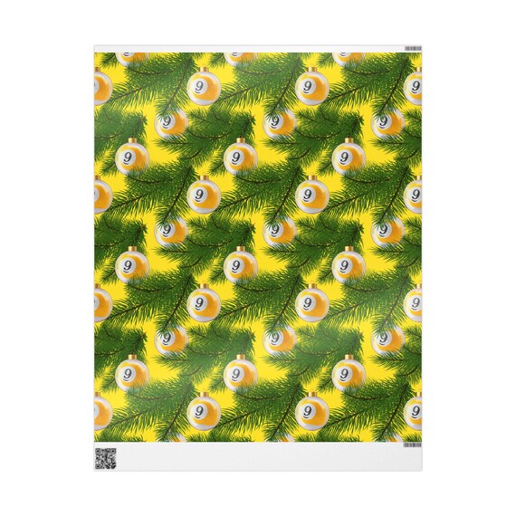 9 ball pool wrapping paper. 9 ball. Pool player gift. Christmas Wrapping paper.
