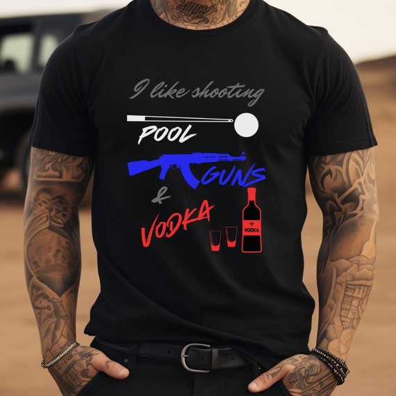 Shooting Pool Guns Vodka. Pool Player, Pool, Billiards. 8 ball, 9 ball. 10 ball. Carom, Snooker, 14.1, straight pool. gift for pool player