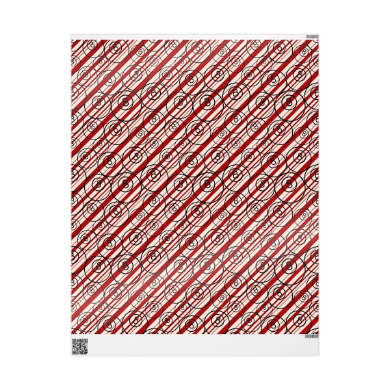 8 Ball Pool Wrapping Paper. Christmas Wrapping Paper. Gift For Pool Player. Candy Cane Stripes.