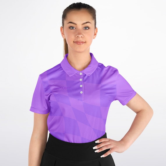 Bojana Purple Checkered Polo, Cueist Apparel Pro Team