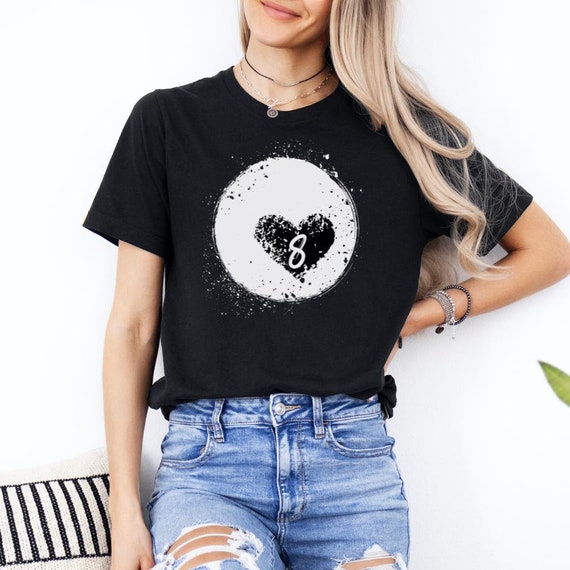 8 Ball Heart. Pool Player, Pool, Billiards. 8 ball, 9 ball. 10 ball. Carom, Snooker, 14.1, straight pool. gift for pool player. Pool league.