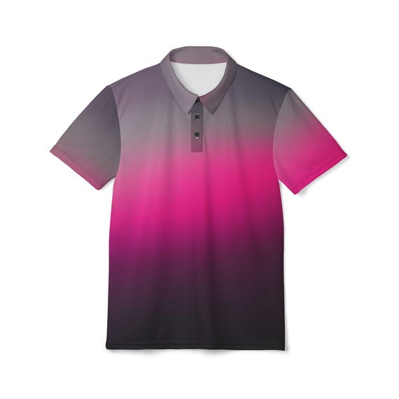 Gradient Polo Shirt: Unisex Polyester Top for Spring/Summer