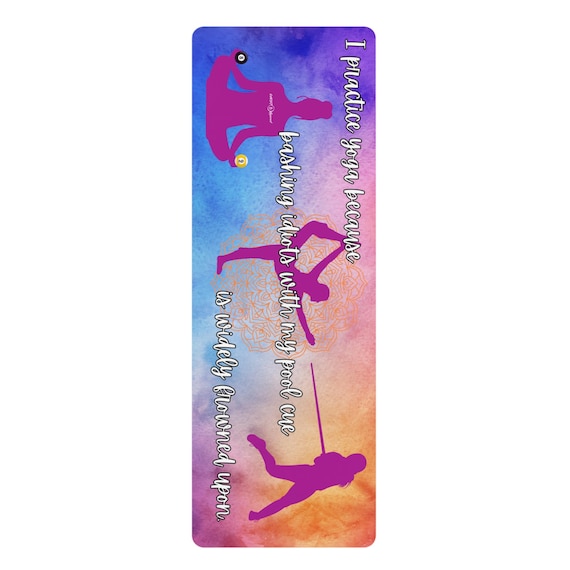 Bashing Idiots Rubber Yoga Mat, Pool Player, Yoga Accessories, Fitness Gear, Gym Mats, Gift for Yoga Lovers, Exercise Mat