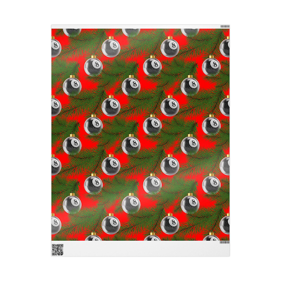 8 Ball Pool Wrapping Paper. Christmas Wrapping Paper. Gift For Pool Player. Gift for Dad.