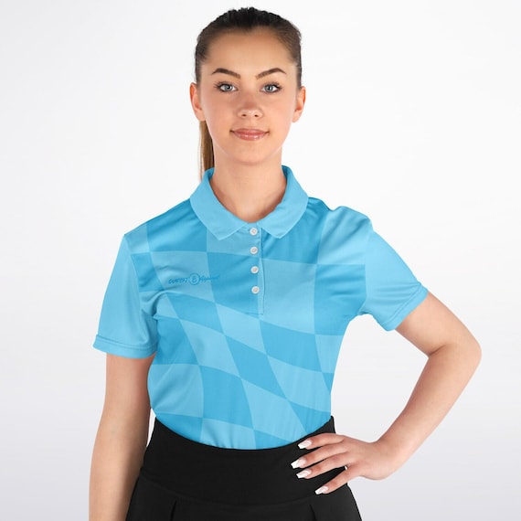 Bojana Blue Checkered Polo, Cueist Apparel Pro Team