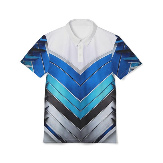 Geometric Print Unisex Polo Shirt: Lightweight Summer Fashion