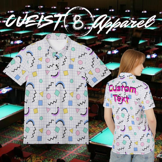 Retro Geometric Unisex Polo Shirt, Fun Summer Attire, Causal Wear, Unique Gift for Him/Her, Fashion Statement Shirt