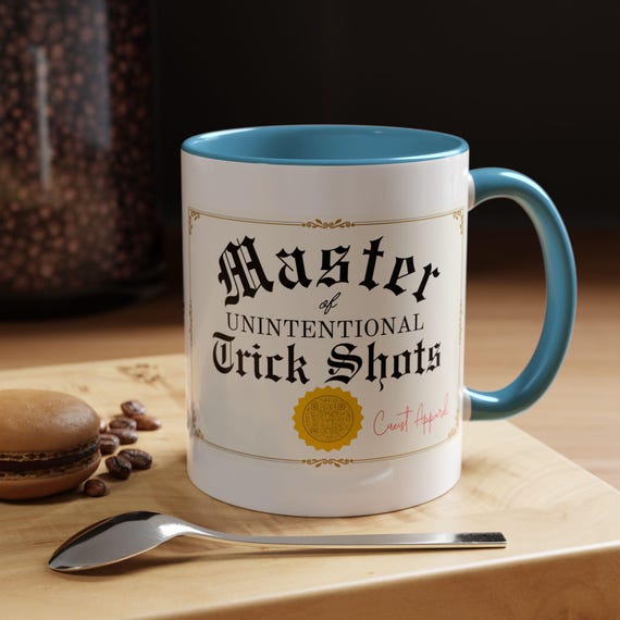 Master of Unintentional Trick Shots Coffee Mug - Unique Gift for Coffee Lovers, Fun Desk Accessory, Casual Sipware, Birthday Present, [...]