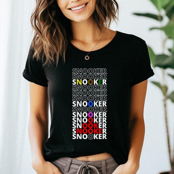 Snooker Shirt. Snooker Colors. Snooker Player. Snooker text with colors.