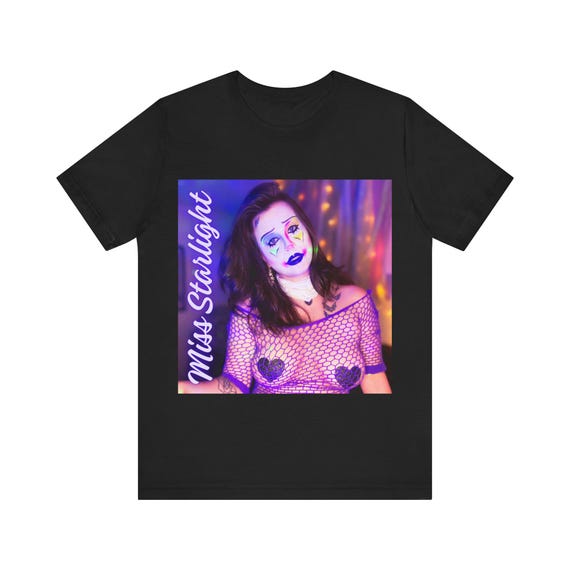 Miss Starlight Fishnet. Graphic Tee, Fun Unisex Summer T-Shirt, Festival Wear, Unique Gift, Party Top, Bold Statement Shirt