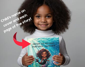 Personalized African American Children’s Book Child’s Name the Mermaid's Underwater Adventure, Personalized Book, Custom Children's Book