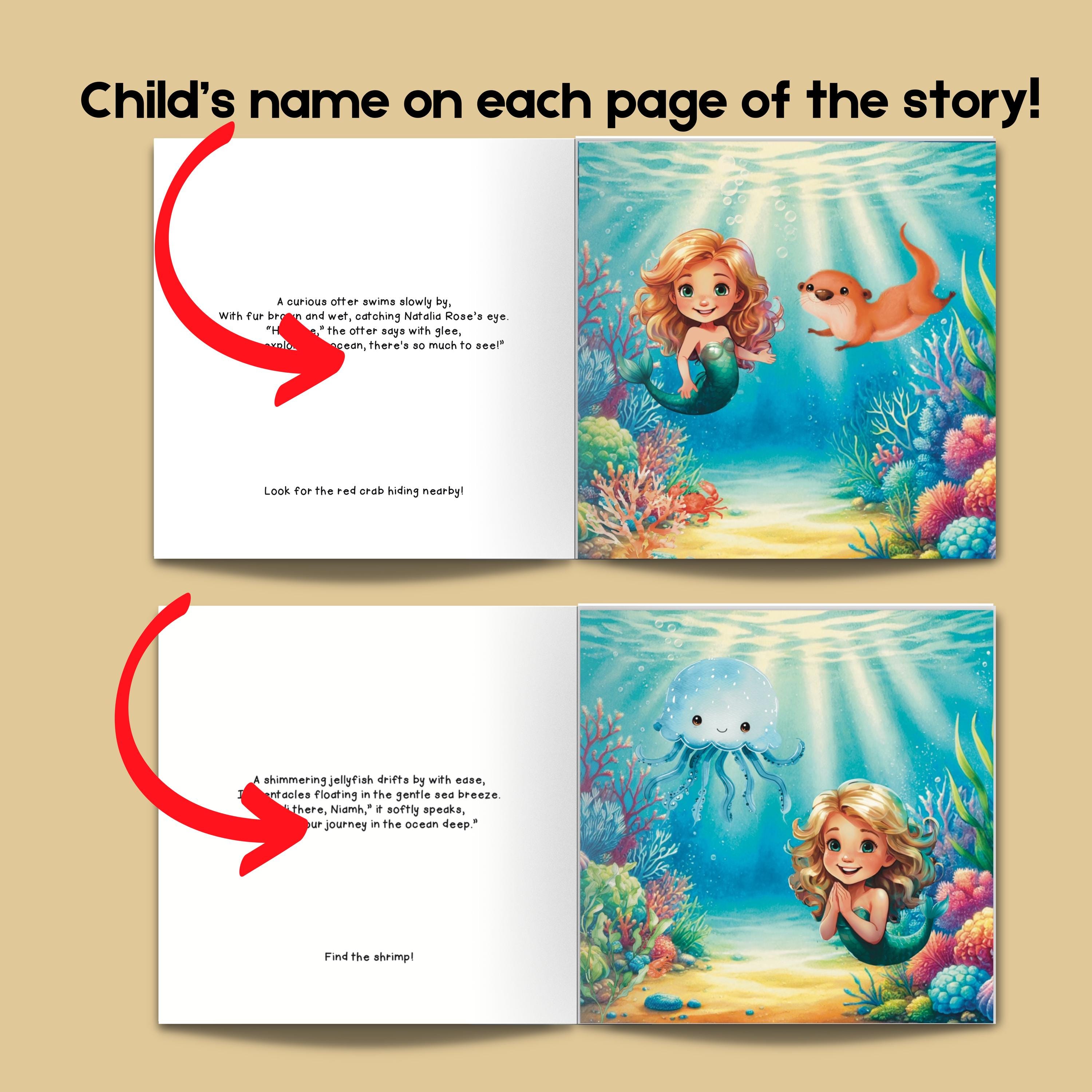 Personalized Children’s Book Child’s Name the Mermaid's Underwater