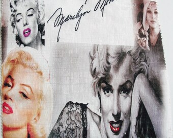 Marilyn Monroe, London New York, NewsPaper, Font Fabric 4 Sample Pieces