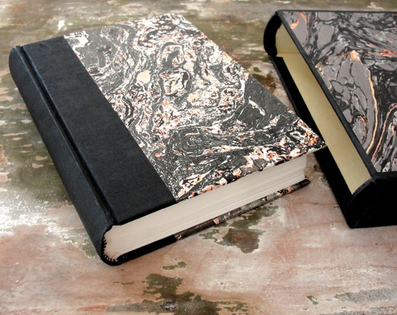 Handbound Journal: Vintage Turkish Ebru Marbled Paper with Cover Box