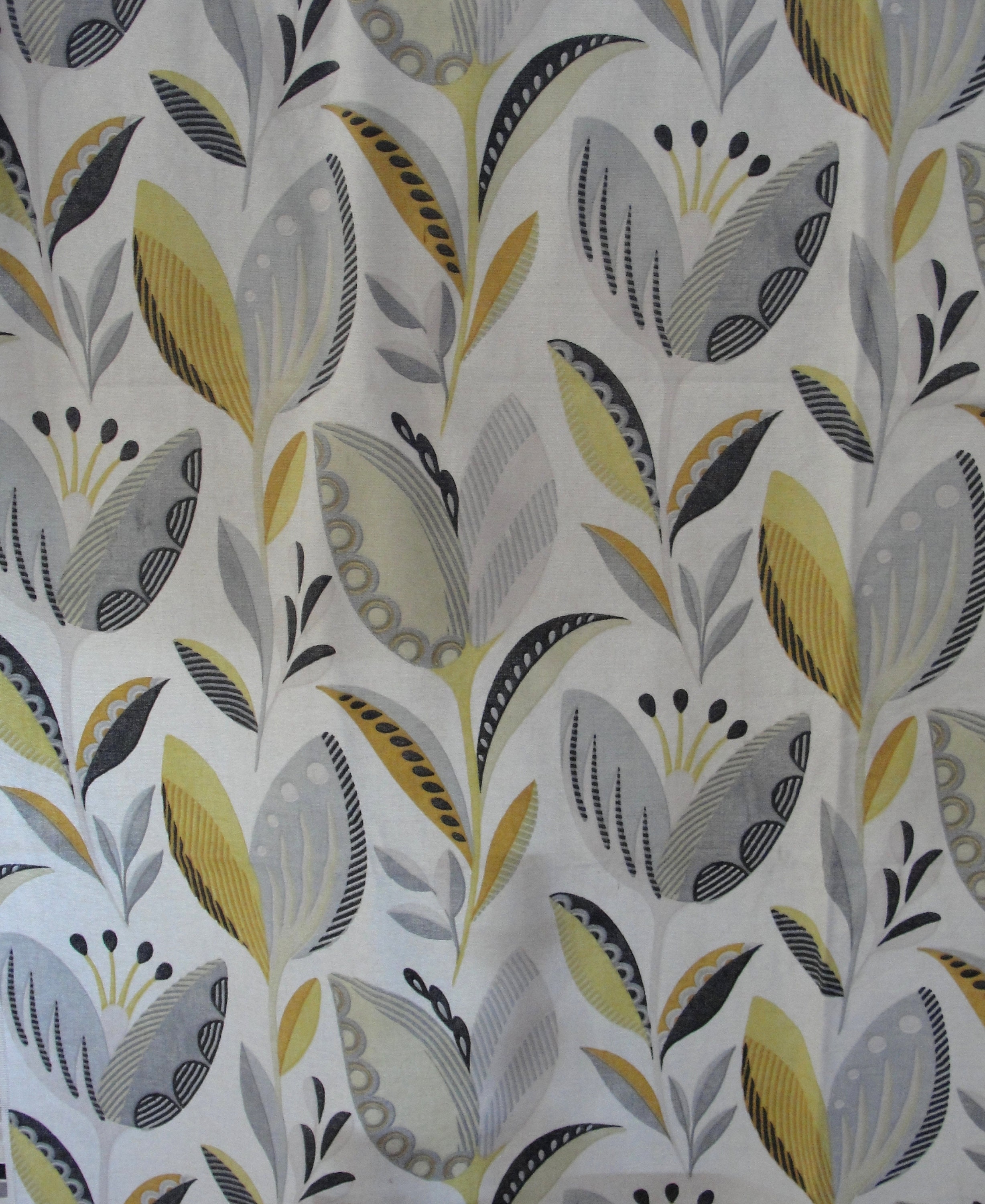 Buy Floral Printed Leon Fabric 100 Cotton Piece Yellow and Gray