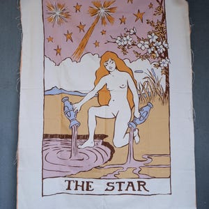 Tapiz de la Carta del Tarot de la Estrella: Decoración de pared wiccana, adivinación, lectura de cartas, mantel de altar, esperanza, futuro
