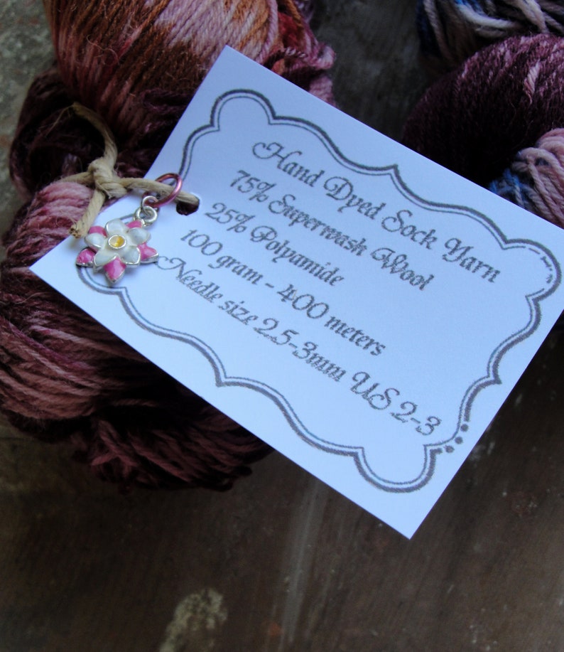 2 skeins of Wool Polyamide Mix Yarn Art Yarn Stitch mark Purple Colors Knitting projects Ombre Hand Dyed Sock Yarn