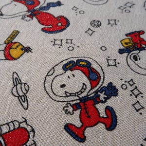 Snoopy, Peanuts, Charlie Brown print fabric - Galaxy Glitter Tricot fabric, nursery children Kids room