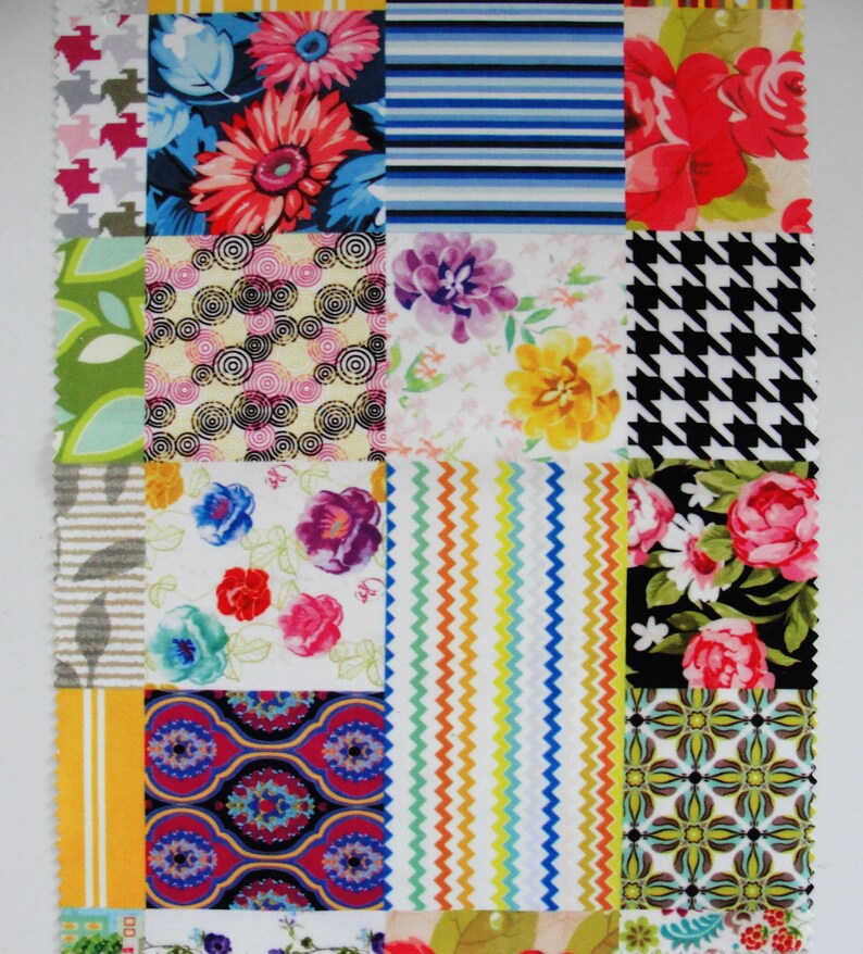 Patchwork floral Fabric 5 Sample Pieces Etsy