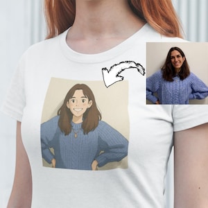 T-shirt da donna personalizzata, foto in stile studio Ghibli stampata su maglietta, 100% cotone