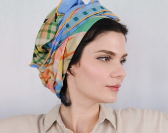 Handgemaakte sjaal vrouwen, bloemen sjaal vrouwen, Pareo Wrap, nek sjaal katoen zomer, vierkante sjaal hoofdband, cadeau voor haar, hoofddoek voor vrouw