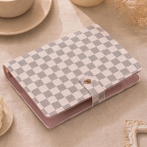 Raccoglitore ad anelli a scacchi formato A6/A5/A4, copertina in pelle personalizzata, agenda con logo personalizzato, organizer aziendale, regalo per donna, copertina per raccoglitore a 6 anelli