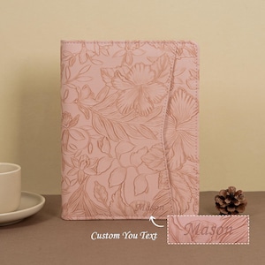 Portafolio A5 personalizado de piel sintética rosa para ella, portabloc artístico, diario en relieve, portafolios personalizado, regalo creativo para niñas