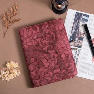 Personalizowane skórzane portfolio dla kobiet, A5 Padfolio, spersonalizowana okładka dziennika, skórzany uchwyt, prezent na ukończenie szkoły dla niej, prezent na powrót do szkoły