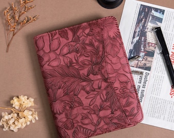Personalisierte Leder Mappe für Frauen, A5 Padfolio, Individuelles Journal Cover, Leder Halter, Abitur Geschenk für Sie, Back to School Geschenk