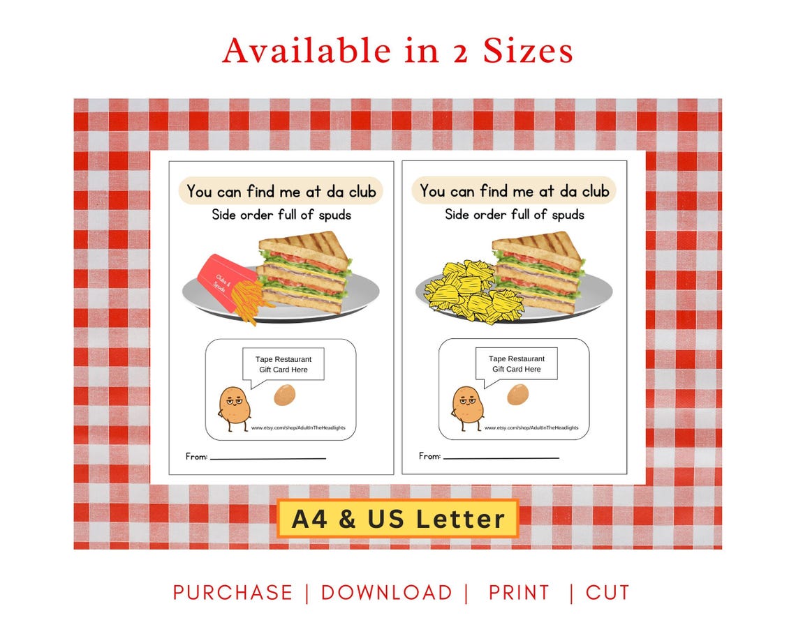 Printable Restaurant Gift Card Holder, Diner Gift Card Holder, Deli ...