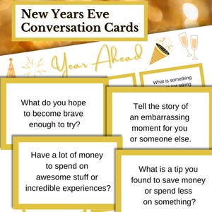 Tarjetas de conversación de Nochevieja imprimibles, juego para romper el hielo en la fiesta de Nochevieja, iniciadores de conversación para adultos, tarjeta "¿Qué prefieres?"
