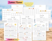 Editable Summer Planner Printable, Summer To-Do List Printable, Vacation Planner, Summer Activity, Bucket List, Social Life Monthly Calendar