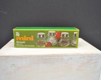 Vintage Mini Streuer Salt and Pepper Shakers Set of 4 Made in Germany Original Box 1980s