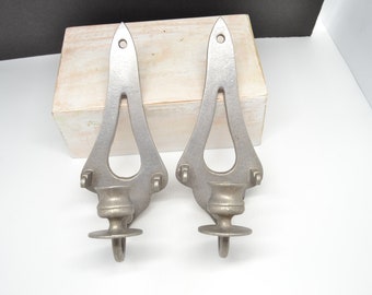 Vintage Pewtarex Wall Sconces Candle Holders with Built in Plate Holders 1970sMade in USA