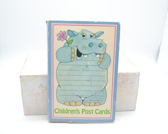 Vintage Children's Postcards Current. Inc 24 Cards 4 Designs 1980s Hippo Turtle